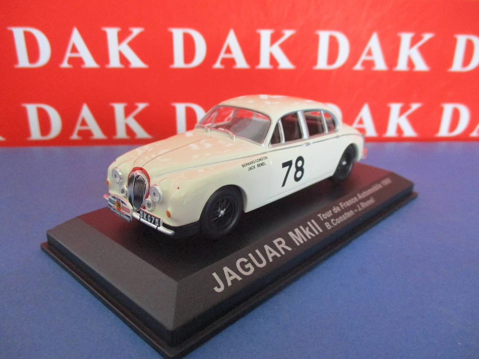 Die cast 1/43 Modellino Auto Jaguar MKII Rally Tour de France 1960 B. Consten - Immagine 1 di 3