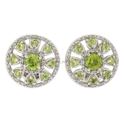 Natural Peridot Gemstone with 925 Sterling Silver Cufflink #2466 - Image 1 of 3