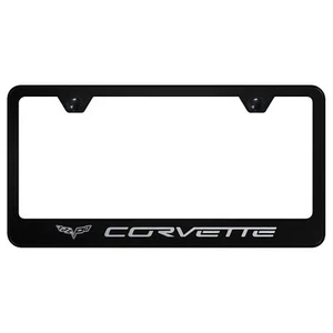 Chevy Corvette C6 Laser Etched Logo Stainless Steel License Plate Frame - Picture 1 of 10