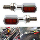 Mini Led Rear Turn Signal Run Indicator Light Lamp Fit Harley Chrome Orange Lens