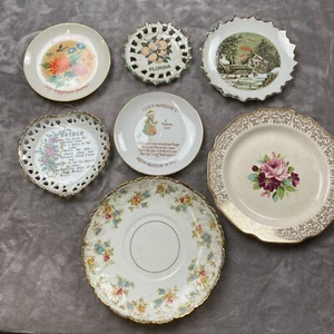 Vintage Decorative Collectible Wall Plates Floral, Scenic, Mother's Day Lot of 7 - Picture 1 of 10