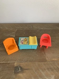 Vintage Fisher Price Toys High Chair Changing Table Orange Chair Replacement - Picture 1 of 3