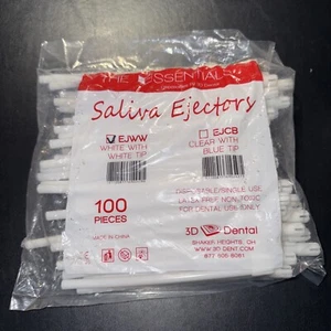 100 (1 Bag) The Essentials Saliva Ejectors White - Picture 1 of 2