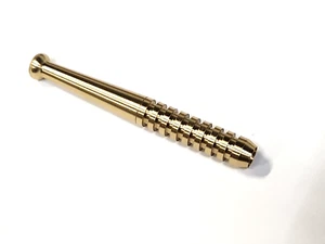 ONE REAL BRASS METAL ONE HITTER PIPE  DUGOUT BAT 3" MADE IN USA !! TOBACCO - Picture 1 of 4
