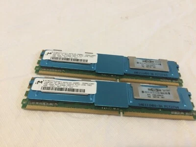 Micron 8GB (2x 4GB) Server ram modules 2RX4 PC2-5300F MT36HTF51272FY-667E1D4 - Image 1 of 2