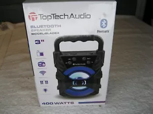 Top Tech Audio Portable Speaker, Bluetooth 400 Watt with Flashing Party Lights - Picture 1 of 6