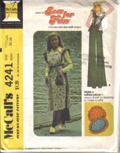 Vintage 70er McCalls Schnittmuster 4241 Pullover Schürze Kissen Misses Gr. M 36 38 - Bild 1 von 1