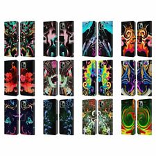 OFFICIAL HAROULITA ABSTRACT GLITCH 5 LEATHER BOOK CASE FOR APPLE iPHONE PHONES