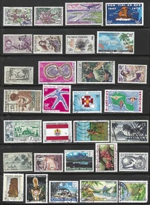French Polynesia, Lot of 36 Different Commemoratives, Used, Many Better Stamps - Picture 1 of 2