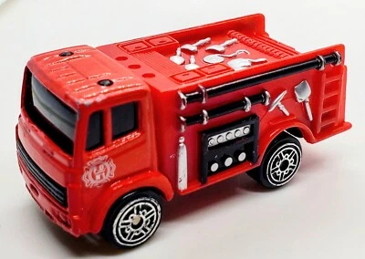 MAISTO F.D. N°1 RED 1:64 DIECAST 2 5/8" PUMPER FIRE ENGINE TRUCK W SILVER - Image 1 of 4
