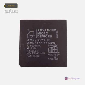 AMD X5 133ADW ADVANCED MICRO DEVICES AM5X86 P75 3.45V CPU PROCESSOR VINTAGE - Picture 1 of 3