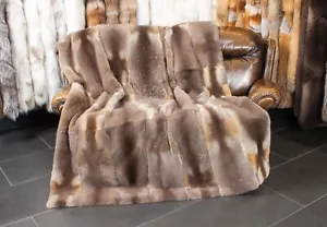 7770 European Red Fox Blanket - Sheared Red Foxes Genuine Pelt Throw Real Fur - Picture 1 of 10