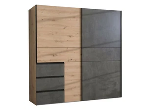 Kleiderschrank Schwebetürenschrank B200 CESSANDRA Schlafzimmer Dekor Eiche Grau - Bild 1 von 7