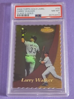 2000 Topps Gold Label Larry Walker #70 HOF Class 2 Gold #068/100 PSA 8 - Image 1 of 2