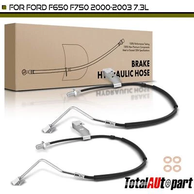 2x Manguera hidráulica de freno para Ford F650 F750 2000-2003 5,9 L 7,2 L 7,3 L delantera izquierda Foto 1 de 4