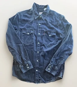 Levis Pearl Snap Western Hemd Herren Small Blau Denim Cowboy Rodeo - Bild 1 von 7