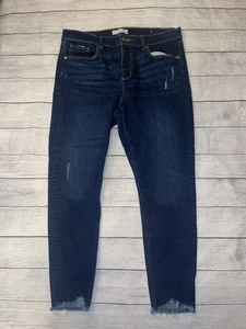 Women’s 12/31 Loft Raw Hem Dark Wash Jeans - Picture 1 of 3
