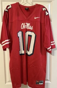 Camiseta de fútbol de colección Nike ELI MANNING #10 Ole Miss Rebels Team para hombre XL USADA EN EXCELENTE ESTADO - Imagen 1 de 9