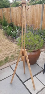 Artist's Wooded Tripod Easel with leather strap to secure. 140cm Standing - Picture 1 of 21