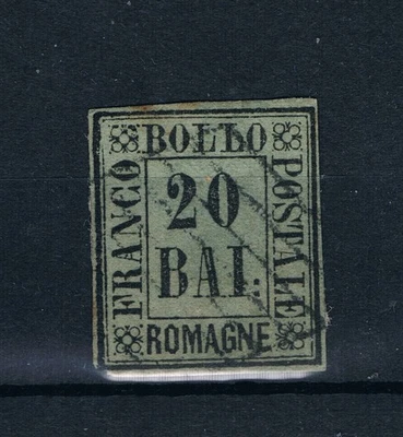 ITALY 1859 ROMAGNE 20 Baj grey blue USED  (#115) - Image 1 of 2