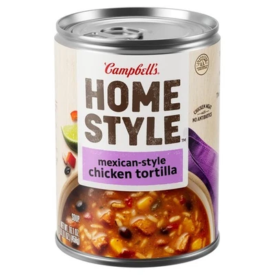 Sopa de tortilla de pollo estilo mexicano Campbell's Homestyle, lata de 16,1 OZ Foto 1 de 4