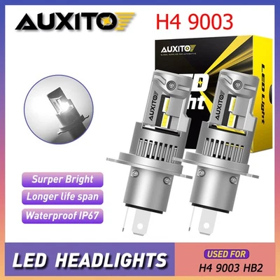 2X AUXITO H4 9003 HB2 12LED Headlight Bulbs High Low Beam 24000LM 6000K Q16 - Image 1 of 4