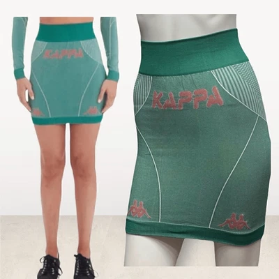 Falda elástica KAPPA Y2K Leszo Skin Fit verde y rosa con logotipo Foto 1 de 4
