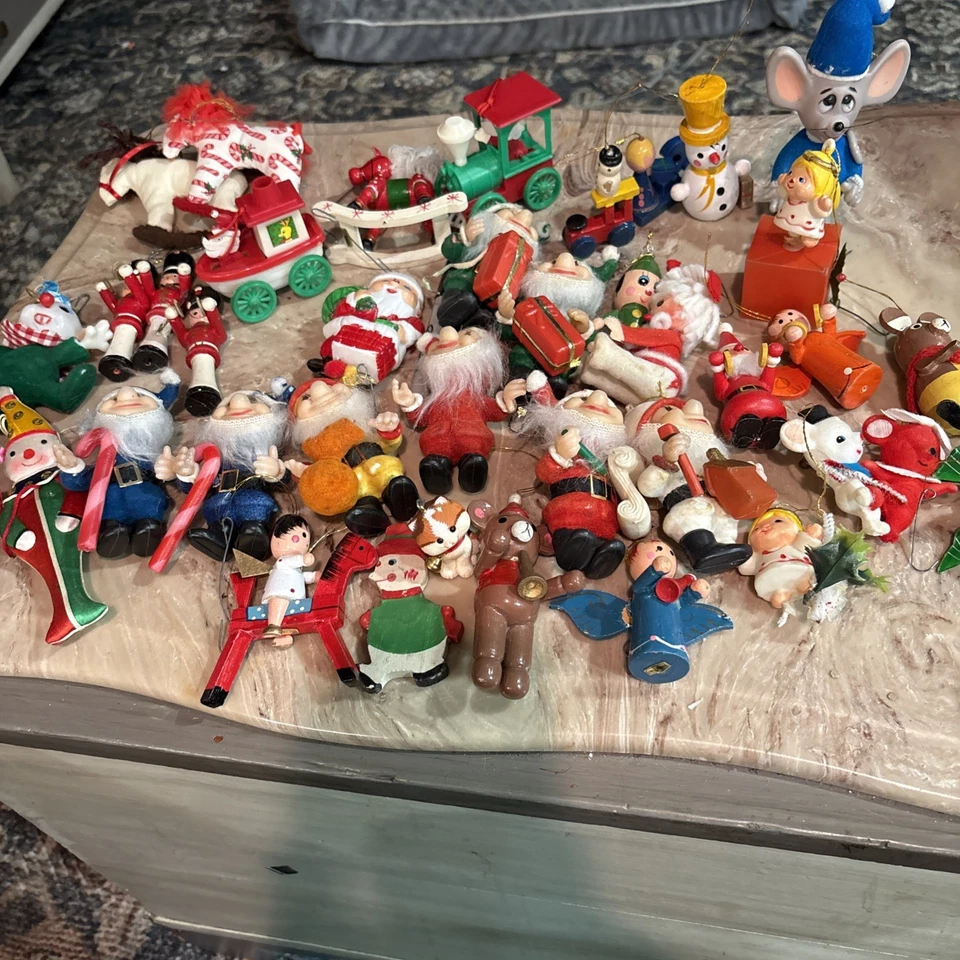 老式混批圣诞装饰品-小矮人,日本、台湾、中国 — 第 1/4 张图片