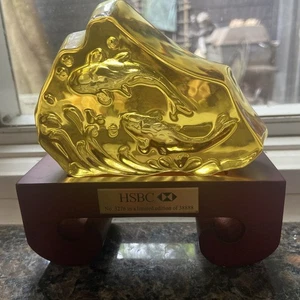 Bernstein HSBC Amber Koi Fisch Skulptur - Limited Edition - Bild 1 von 15