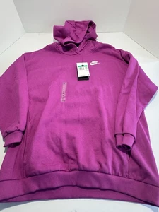 Nike Kids Oversized Fit Sportswear Club Fleece Hoodie Sweatshirt Purple Size XL - Picture 1 of 6