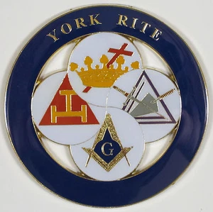 Auto Emblem York Rite Metall Emaille (SCA-1046) Freimaurer Masonic - Bild 1 von 1