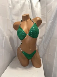Hunter Green  COMPETITION figure suit 36B CUP SMALL - Picture 1 of 4