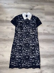 SALE!! Brooks Brothers Red Fleece Women Size 2 Blue Lace Inset Collared Dress - Picture 1 of 9
