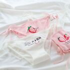 Students Strawberry Pattern Lacing Up Underwear Briefs Women's Panties Cotton
