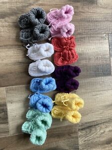 Handmade Newborn Crochet Baby Booties, perfect for cold weather, different color