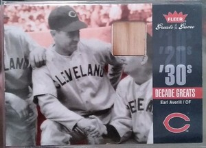 EARL AVERILL 2006 Fleer Greats of the Game Decade Memorabilia HOF Cleveland 