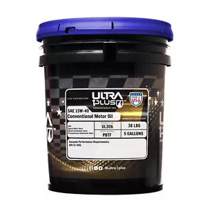 Ultra1Plus 15W-40 Conventional Heavy-Duty Motor Oil API CI-4/SL – 5 Gal Pail - Picture 1 of 7