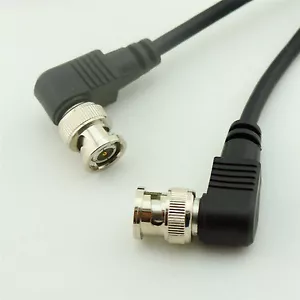 1x 3ft BNC Male to BNC Male 75ohm Right Angled for CCTV Camera Coaxial Cable 1m - Picture 1 of 6