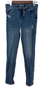 Girls Size 16 Jordache Skinny Distressed Blue Jeans (#34) - Picture 1 of 3