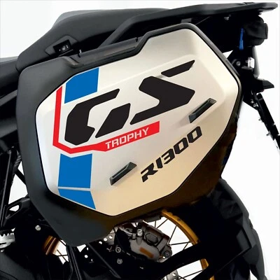 COPIONE STICKER STORE 2 Adesivi valigie vario laterali compatibili BMW GS R 1300 Trophy Red Blu G13C