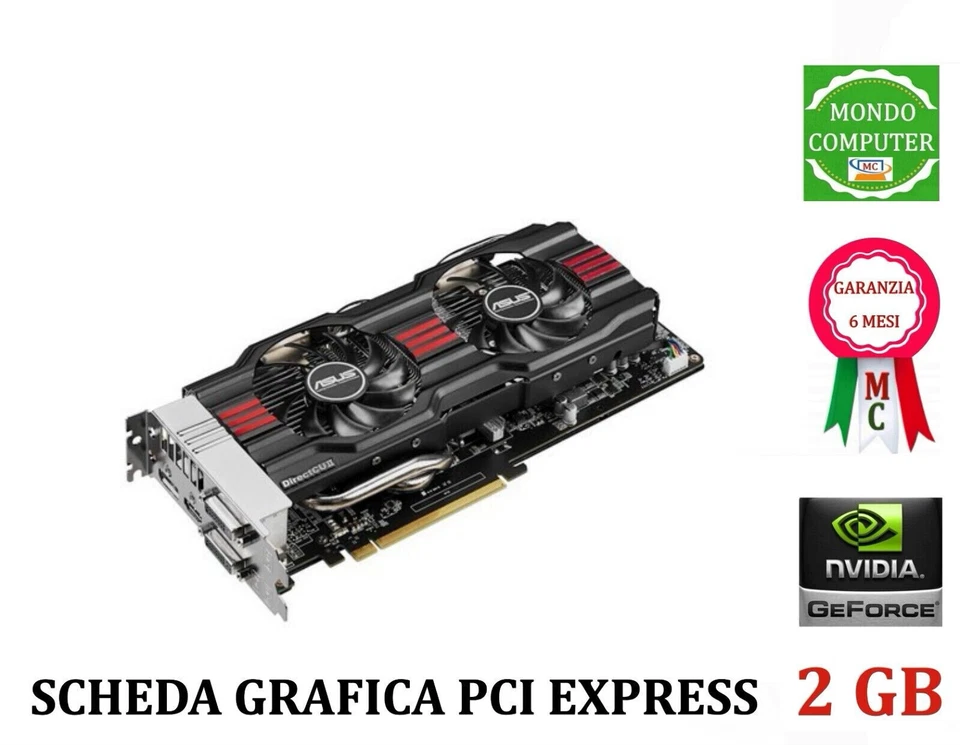 SCHEDA GRAFICA PCI EXPRESS NVIDIA GeFORCE 2 GB  ASUS GTX 660 DC - Immagine 1 di 1