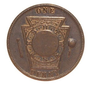 Masonic KSHT WSST, ONE Penny Token, Decatur Alabama Chapter, No 38, 1891 - Picture 1 of 2