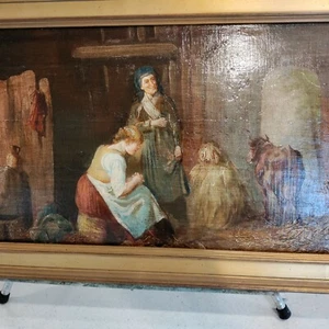 Spanish O/B Genra Painting Ca. 1850 SALE - Picture 1 of 8