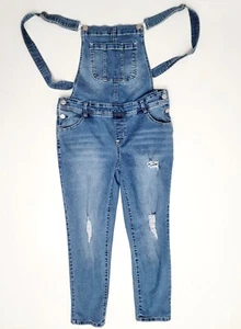 WALLFLOWER Womens EXTRA LARGE Distressed Stretch Denim Bib OVERALLS WFN109090 - Picture 1 of 24