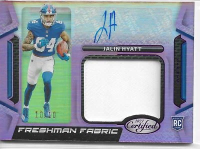 2024 PANINI CERTIFIED JALIN HYATT #FFMS-38 RPA FRESHMAN FABRIC 10/10 - Image 1 of 4