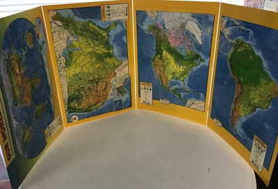 OUR WORLD TODAY Activity Desk Map w/ 6 Continents /Fold-Out Laminated - Image 1 of 3