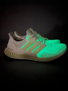Adidas Ultra 4D Core White / Almost Lime / Silver Metallic Men's Running Shoes - Picture 1 of 13