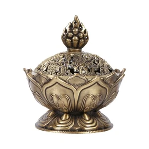 Vintage Lotus Rückfluss Räuchergefäß - Bronze Räucherkegel Halter Deko - Bild 1 von 8
