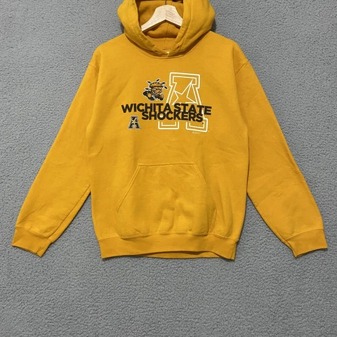 Wichita State Shockers Hoodie Sweatshirt Adult Small Yellow Pullover NCAA Cover