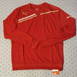 Puma King Sweat Long Sleeve Sweatshirt Top Red White UK Size L - Picture 1 of 24